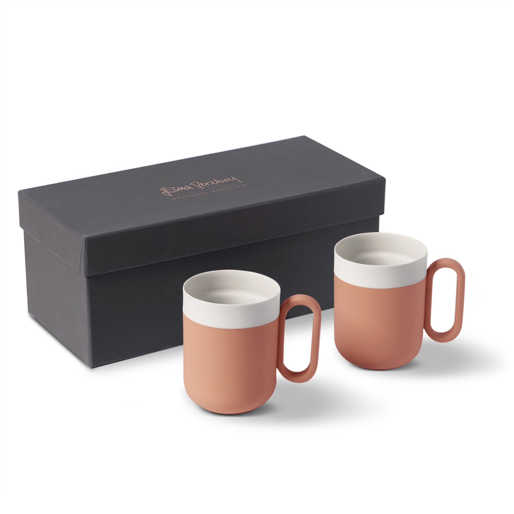 Capsule-Small-Mug-Set-Of-2-Coral-Ivory-Porcelain-Handmade-ETUGENE