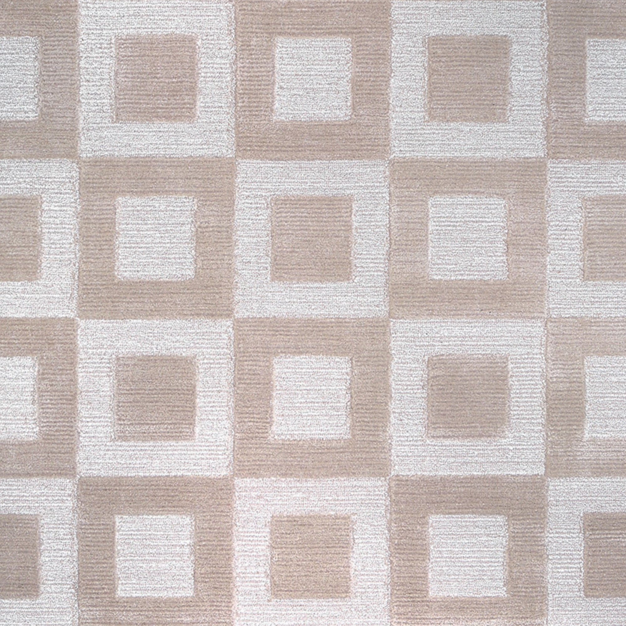 Handmade Wool Rug Tuft Weaving, Sustainable Contemporary Carpet, Beige Square Design, Rectangular Shape, Custom Made On-Demand in Turkiye_ETUGENE_Karre-001-D-D6-Designs