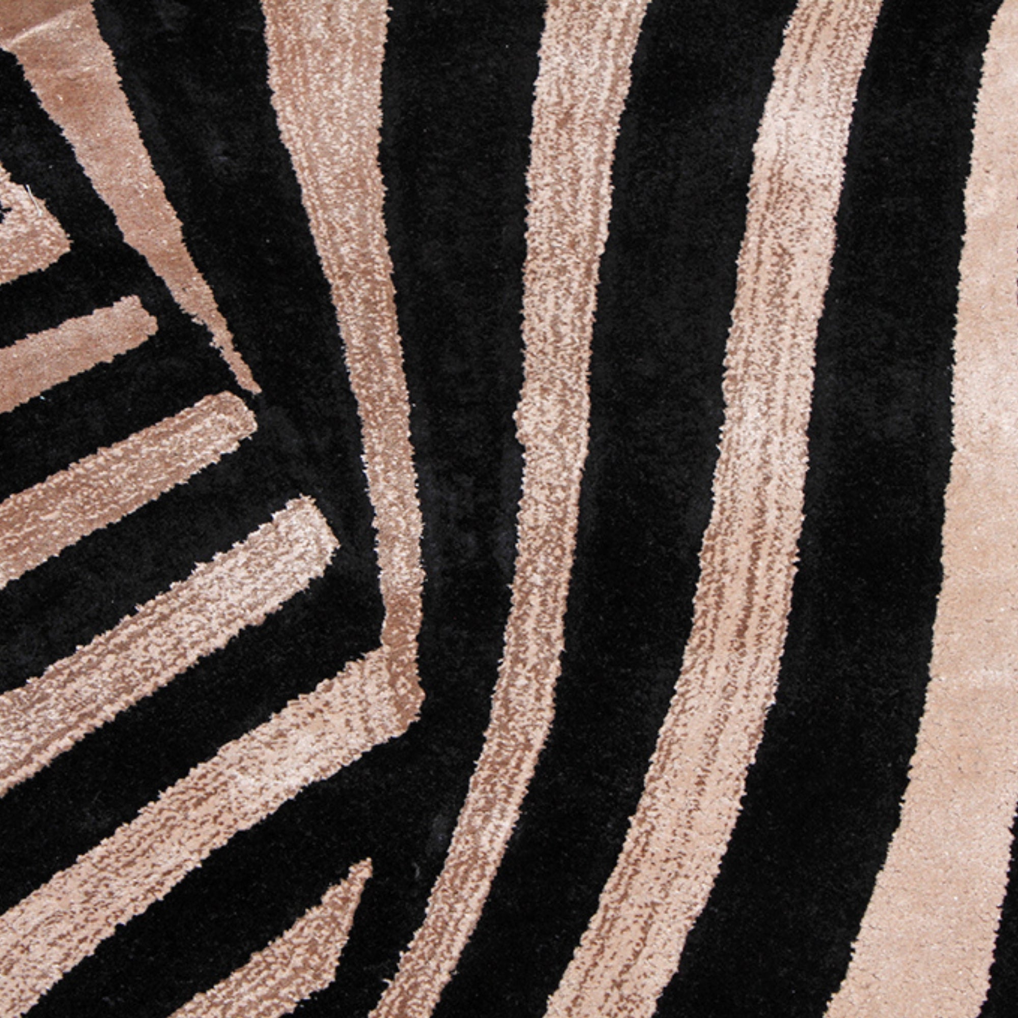 Handmade Wool Rug Tuft Weaving, Sustainable Contemporary Carpet, Black Brown Swirl Design, Irregular Shape, Custom Made On-Demand in Turkiye_ETUGENE_Weave-002-C-Motifs