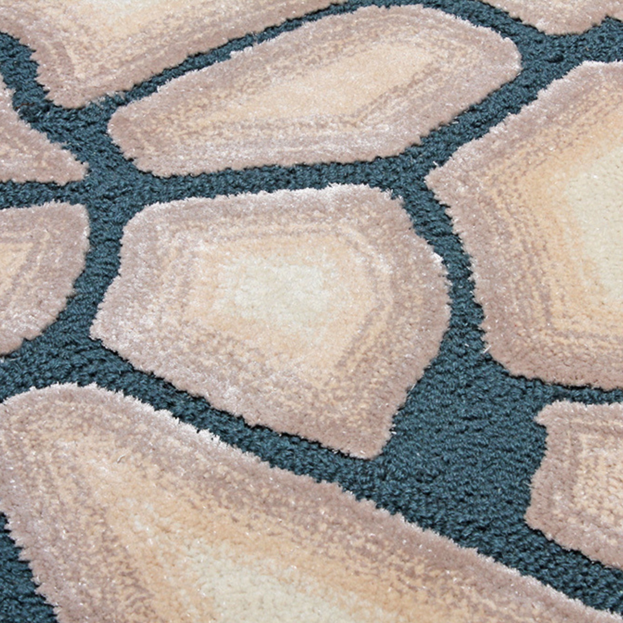 Handmade Wool Rug Tuft Weaving, Sustainable Contemporary Carpet, Blue Fragmented Design, Irregular Shape, Custom Made On-Demand in Turkiye_ETUGENE_Shinny-001-B-Motifs