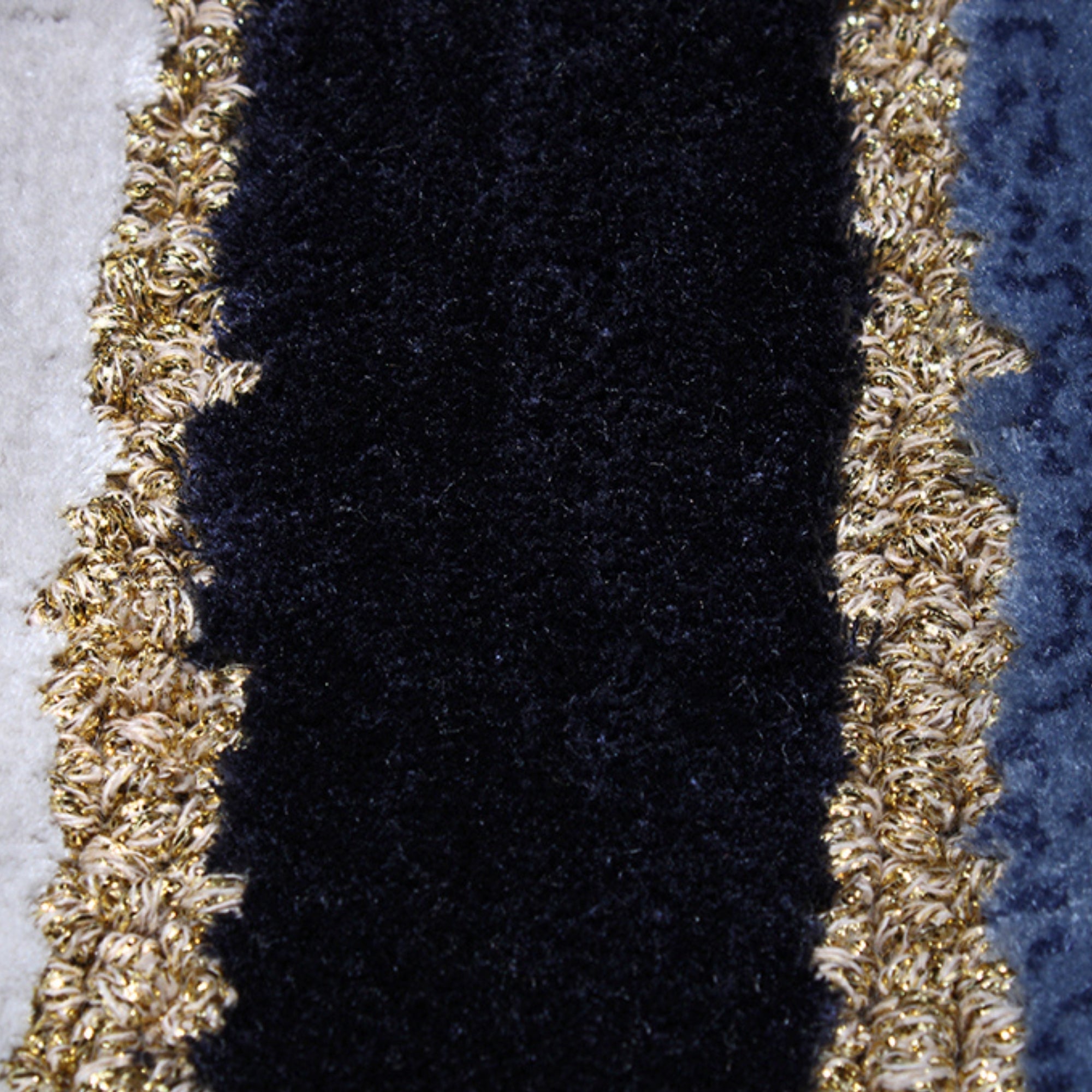 Handmade Wool Rug Tuft Weaving, Sustainable Contemporary Carpet, Blue Grey Pleat Design, Irregular Shape, Custom Made On-Demand in Turkiye_ETUGENE_Pleat-003-VX-Motifs