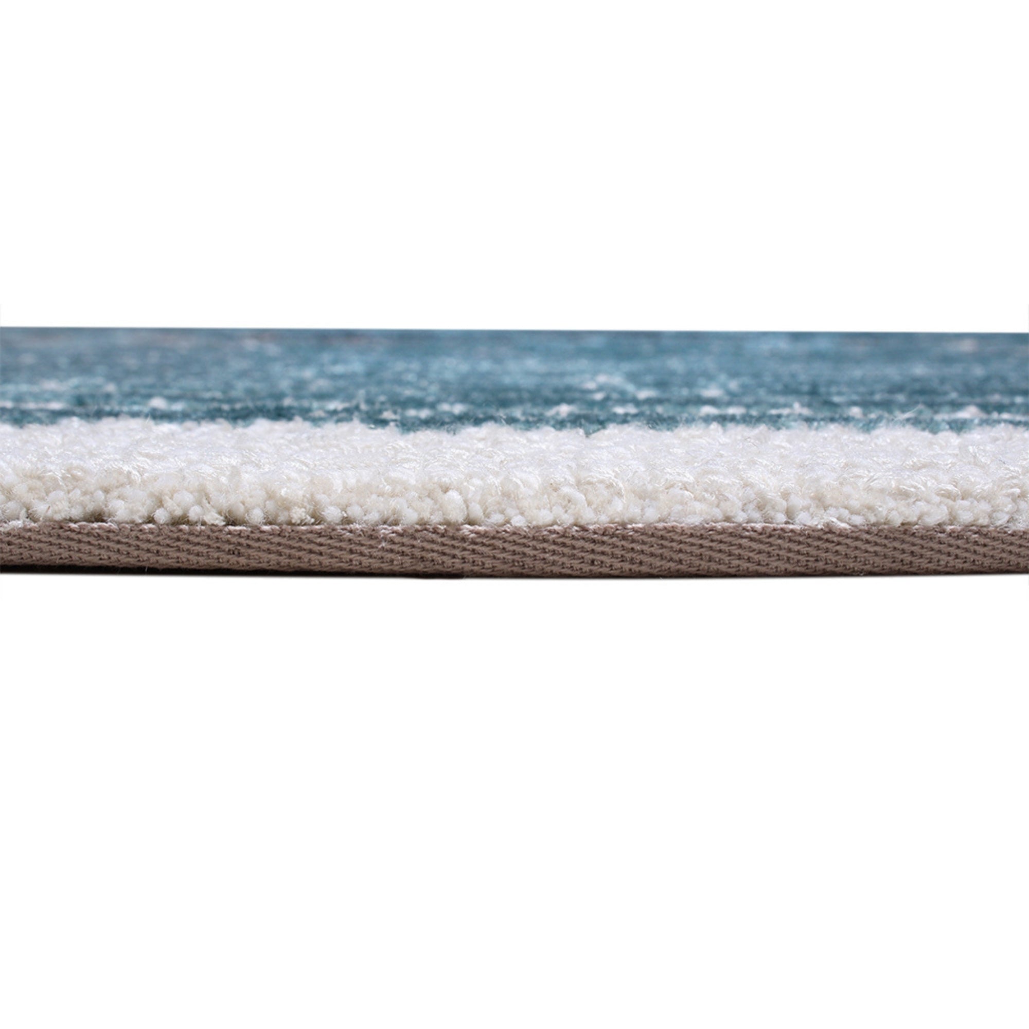 Handmade Wool Rug Tuft Weaving, Sustainable Contemporary Carpet, Bold Blue Rings, Round Shape, Custom Made On-Demand in Turkiye_ETUGENE_Helix-001-J-Height