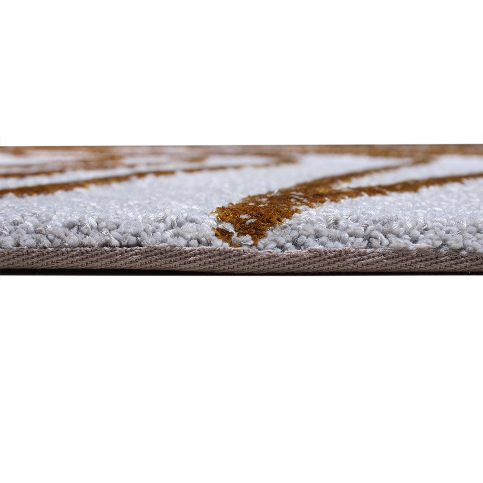 Handmade Wool Rug Tuft Weaving, Sustainable Contemporary Carpet, Bold Gold Rings, Rectangular Shape, Custom Made On-Demand in Turkiye_ETUGENE_Helix-002-F-Height