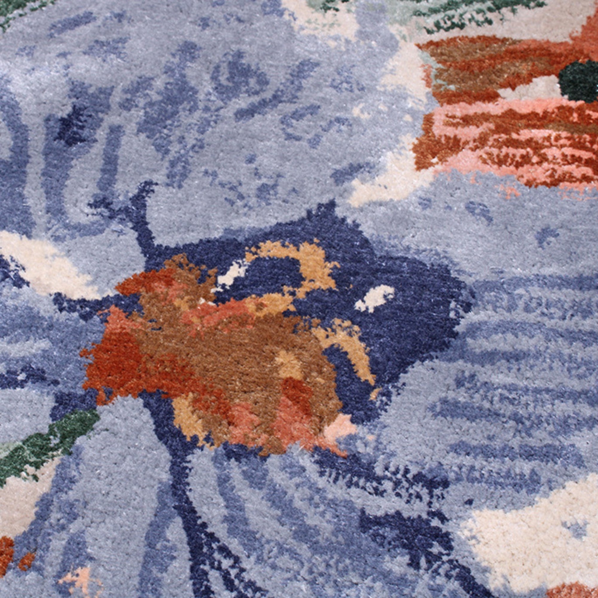 Handmade Wool Rug Tuft Weaving, Sustainable Contemporary Carpet, Floral Design, Rectangular Shape, Custom Made On-Demand in Turkiye_ETUGENE_Flora-001-GV-Details