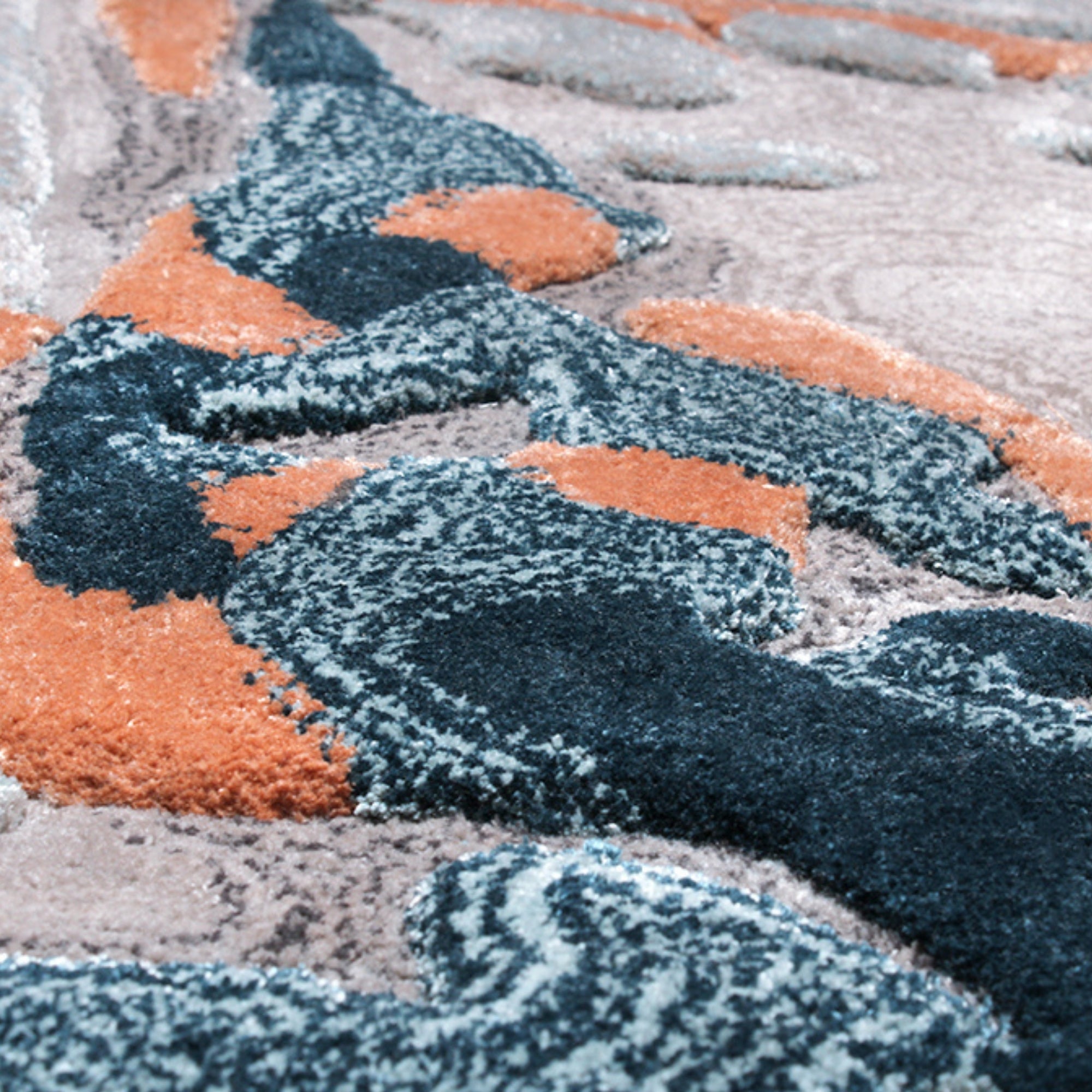 Handmade Wool Rug Tuft Weaving, Sustainable Contemporary Carpet, Grey Rock Shape, Irregular Shape, Custom Made On-Demand in Turkiye_ETUGENE_Rock-001-M-Motifs