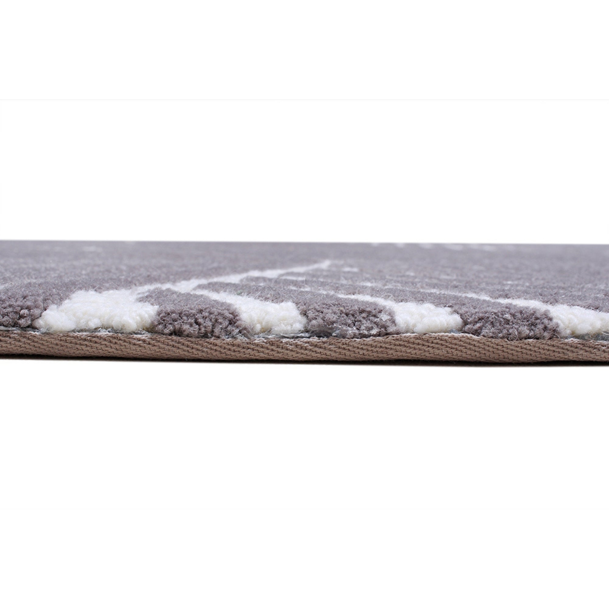 Handmade Wool Rug Tuft Weaving, Sustainable Contemporary Carpet, Grey & White, Rectangular Shape, Custom Made On-Demand in Turkiye_ETUGENE_Trace-004-B-Height