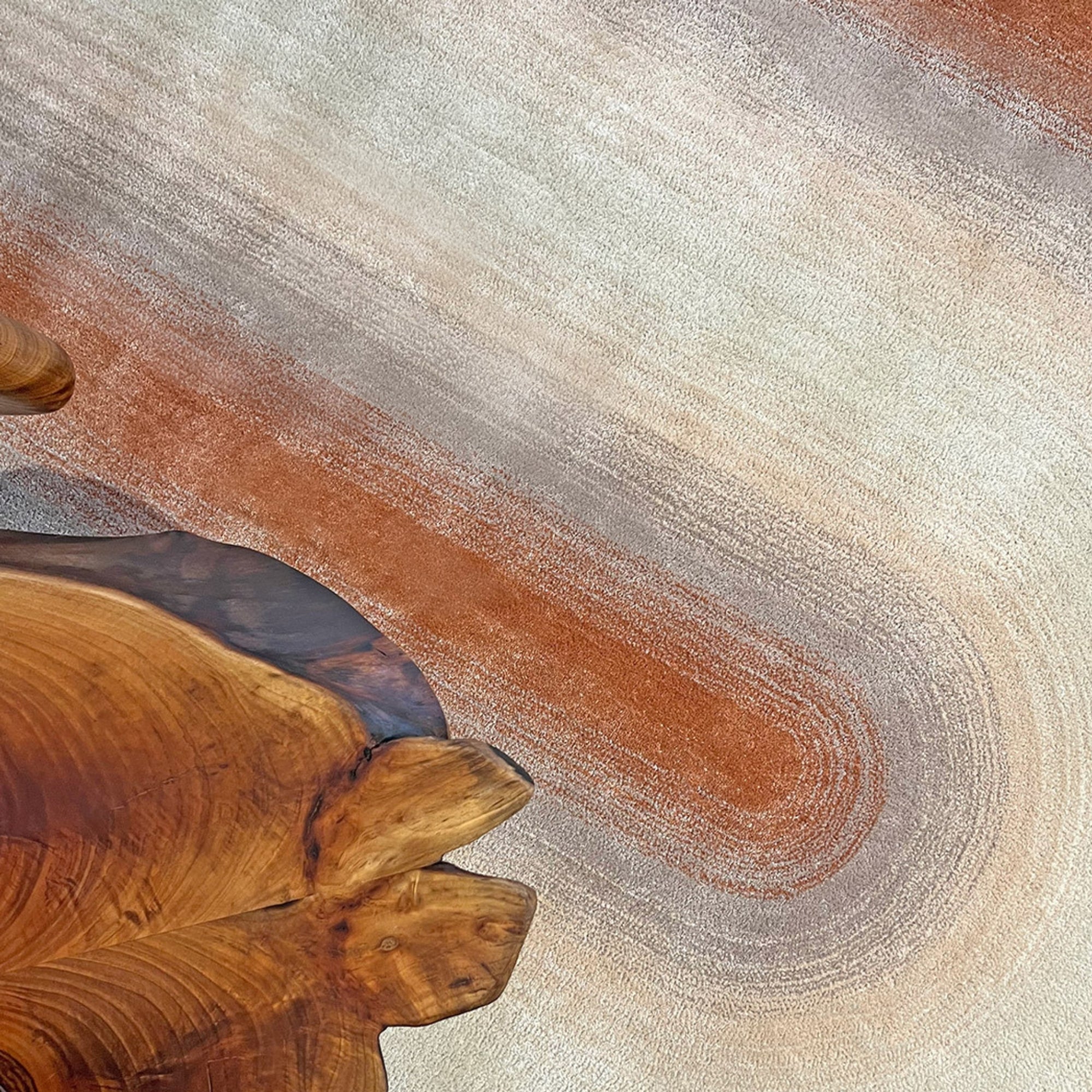 Handmade Wool Rug Tuft Weaving, Sustainable Contemporary Carpet, Interlocking Oval Shapes, Irregular Shape, Custom Made On-Demand in Turkiye_ETUGENE_Geo-005-G-Floor