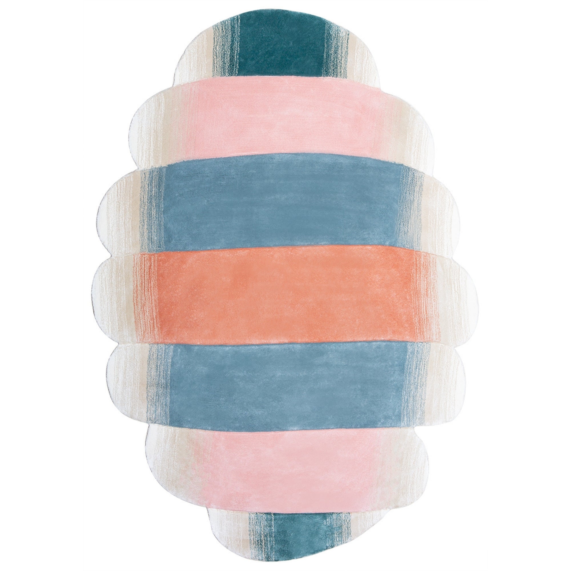 Handmade Wool Rug Tuft Weaving, Sustainable Contemporary Carpet, Marshmallow, Round Shape, Custom Made On-Demand in Turkiye_ETUGENE_Marshmallow-001-M