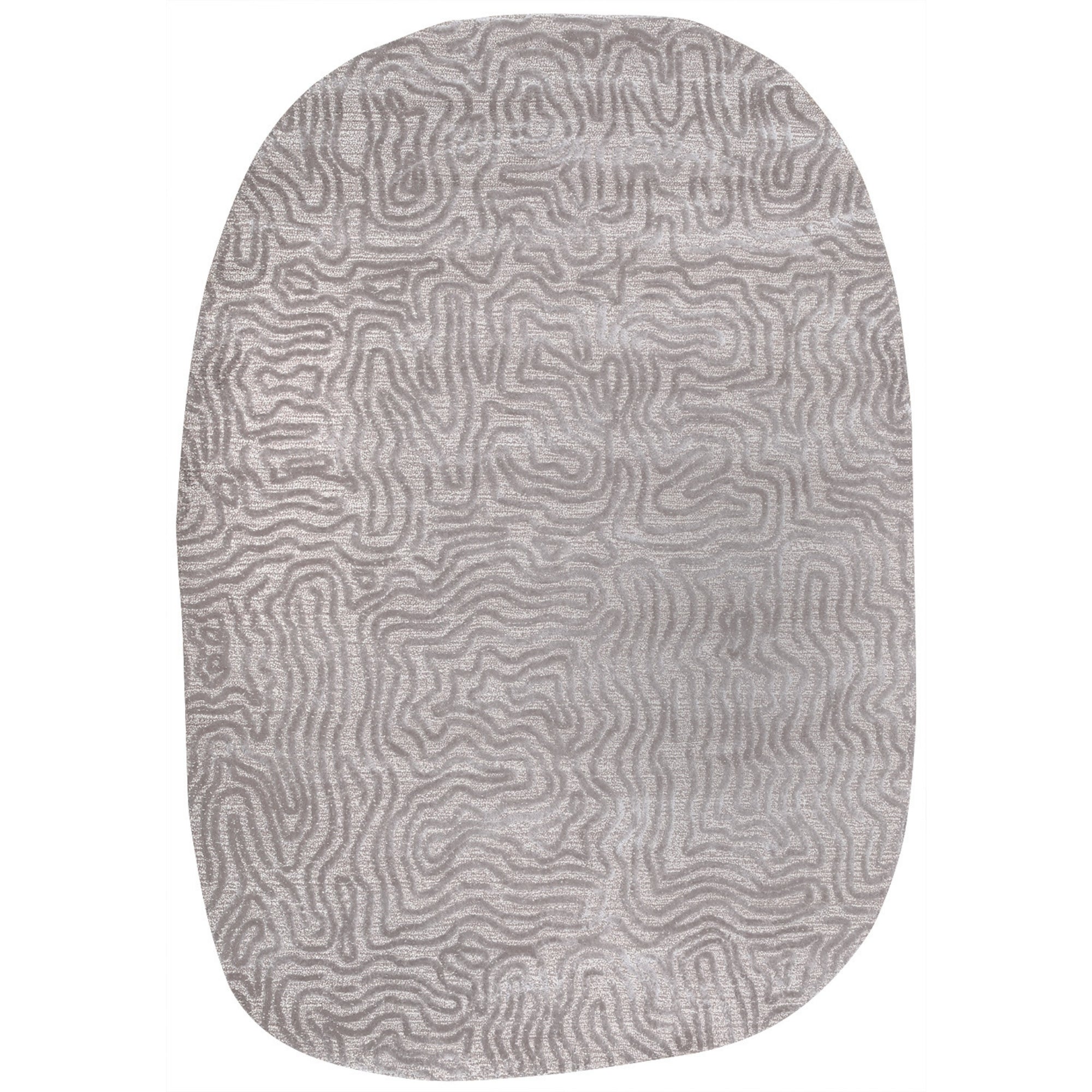 Handmade Wool Rug Tuft Weaving, Sustainable Contemporary Carpet, Maze Design, Irregular Shape, Custom Made On-Demand in Turkiye_ETUGENE_Helix-005-A