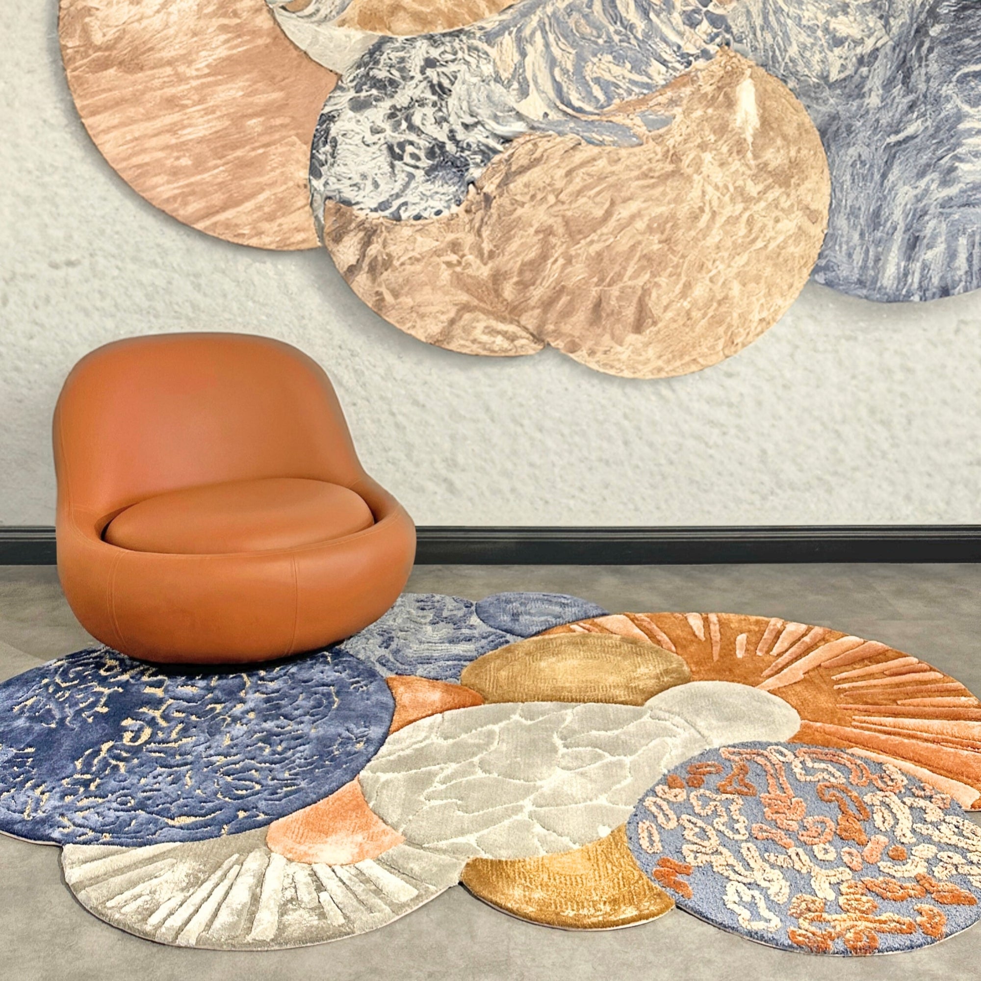 Handmade Wool Rug Tuft Weaving, Sustainable Contemporary Carpet, Pandora Design, Irregular Shape, Custom Made On-Demand in Turkiye_ETUGENE_Pandora-001-VX