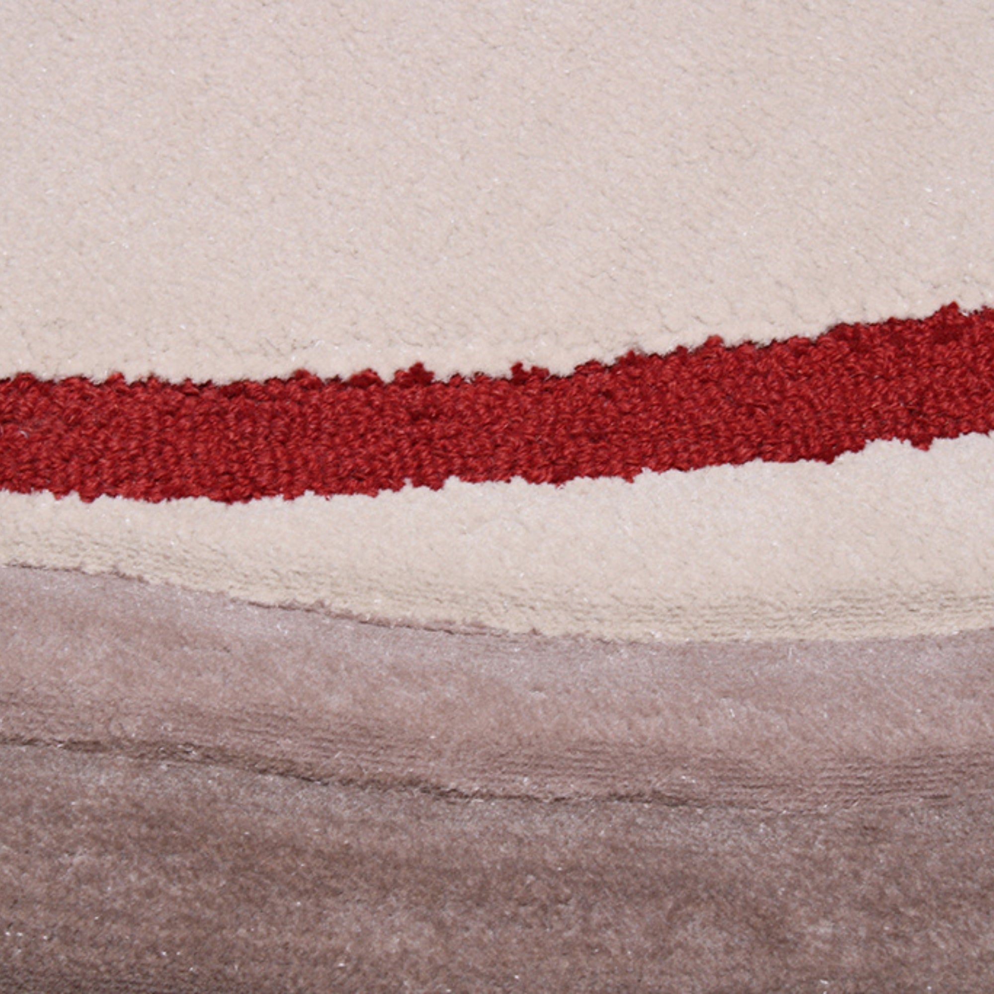 Handmade Wool Rug Tuft Weaving, Sustainable Contemporary Carpet, Red Minimalist Design, Oval Shape, Custom Made On-Demand in Turkiye_ETUGENE_Ovoid-001-B-Details