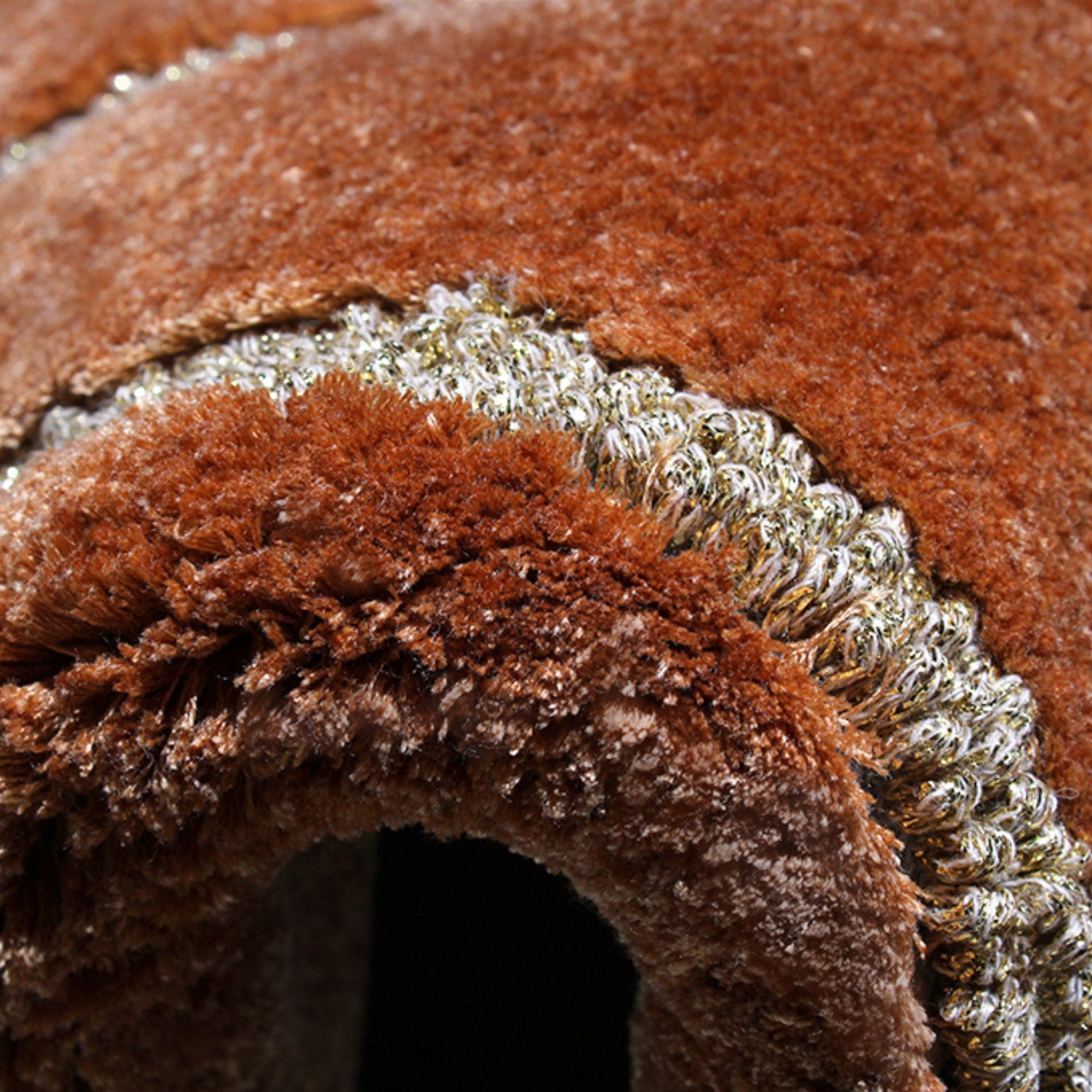 Handmade Wool Rug Tuft Weaving, Sustainable Contemporary Carpet, Shinny Curve Orange Design, Rectangular Shape, Custom Made On-Demand in Turkiye_ETUGENE_Shinny-004-E-Tuft