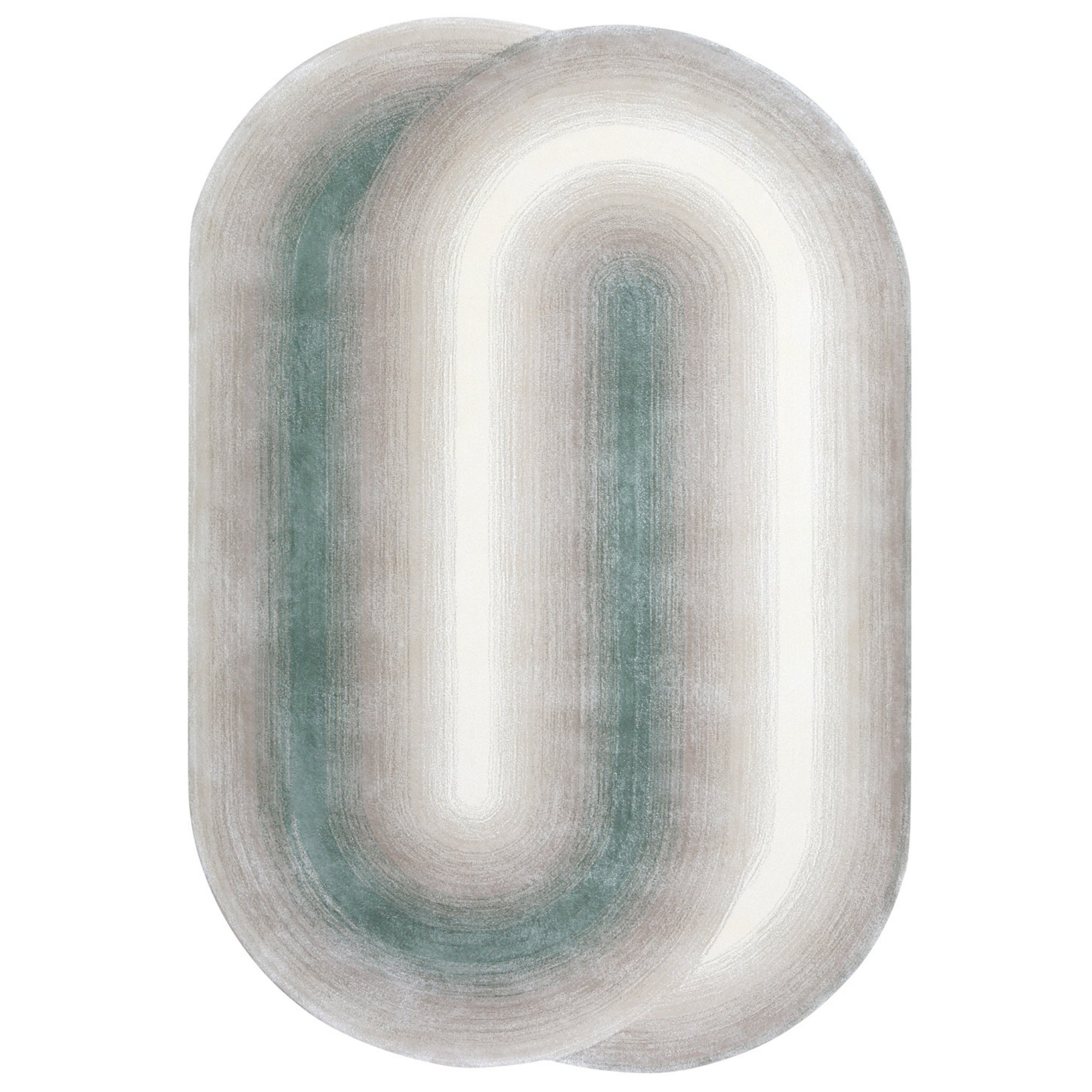 Handmade Wool Rug Tuft Weaving, Sustainable Contemporary Carpet, Two Interlocking Oval Shapes, Irregular Shape, Custom Made On-Demand in Turkiye_ETUGENE_Geo-005-Y