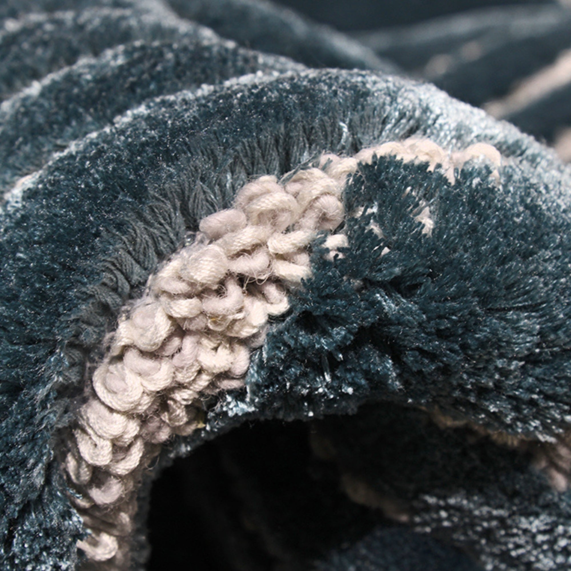 Handmade Wool Rug Tuft Weaving, Sustainable Contemporary Design Carpet, Blue Circles, Irregular Shape, Custom Made On-Demand in Turkiye_ETUGENE_Trace-006-J-Tuft