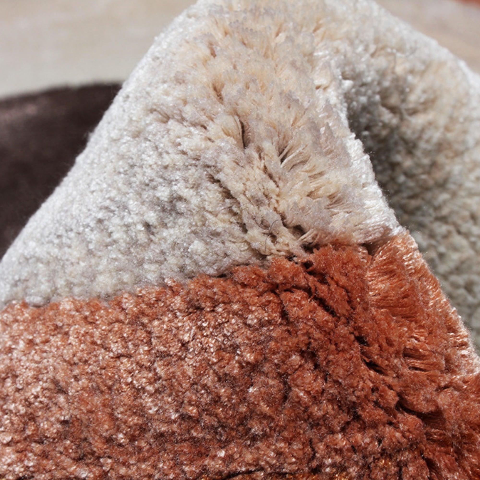 Handmade Wool Rug Tuft Weaving, Sustainable Contemporary Design Carpet, Blue Orange Brown White Circles And Colors, Irregular Shape, Custom Made On-Demand in Turkiye_ETUGENE_Circle-001-N-Tuft