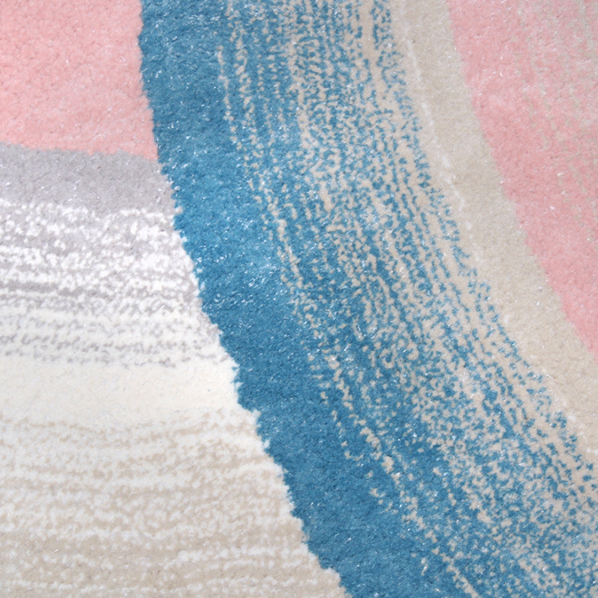 _Handmade Wool Rug Tuft Weaving, Sustainable Contemporary Design Carpet, Blue Pink Grey Gold Circles, Irregular Shape, Custom Made On-Demand in Turkiye_ETUGENE_Circle-001-PX-Designs