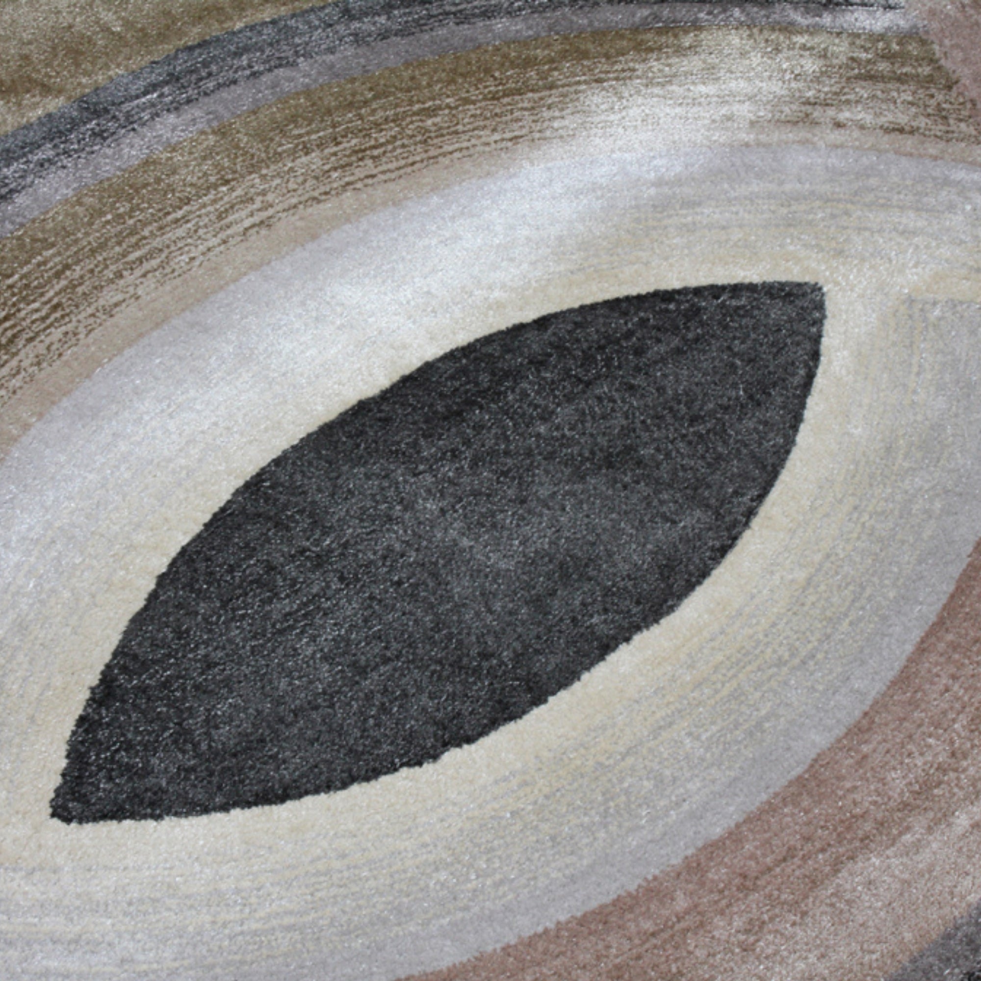 Handmade Wool Rug Tuft Weaving, Sustainable Contemporary Design Carpet, Brown, Black, Grey Circles, Irregular Shape, Custom Made On-Demand in Turkiye_ETUGENE_Circle-002-Y-Motifs