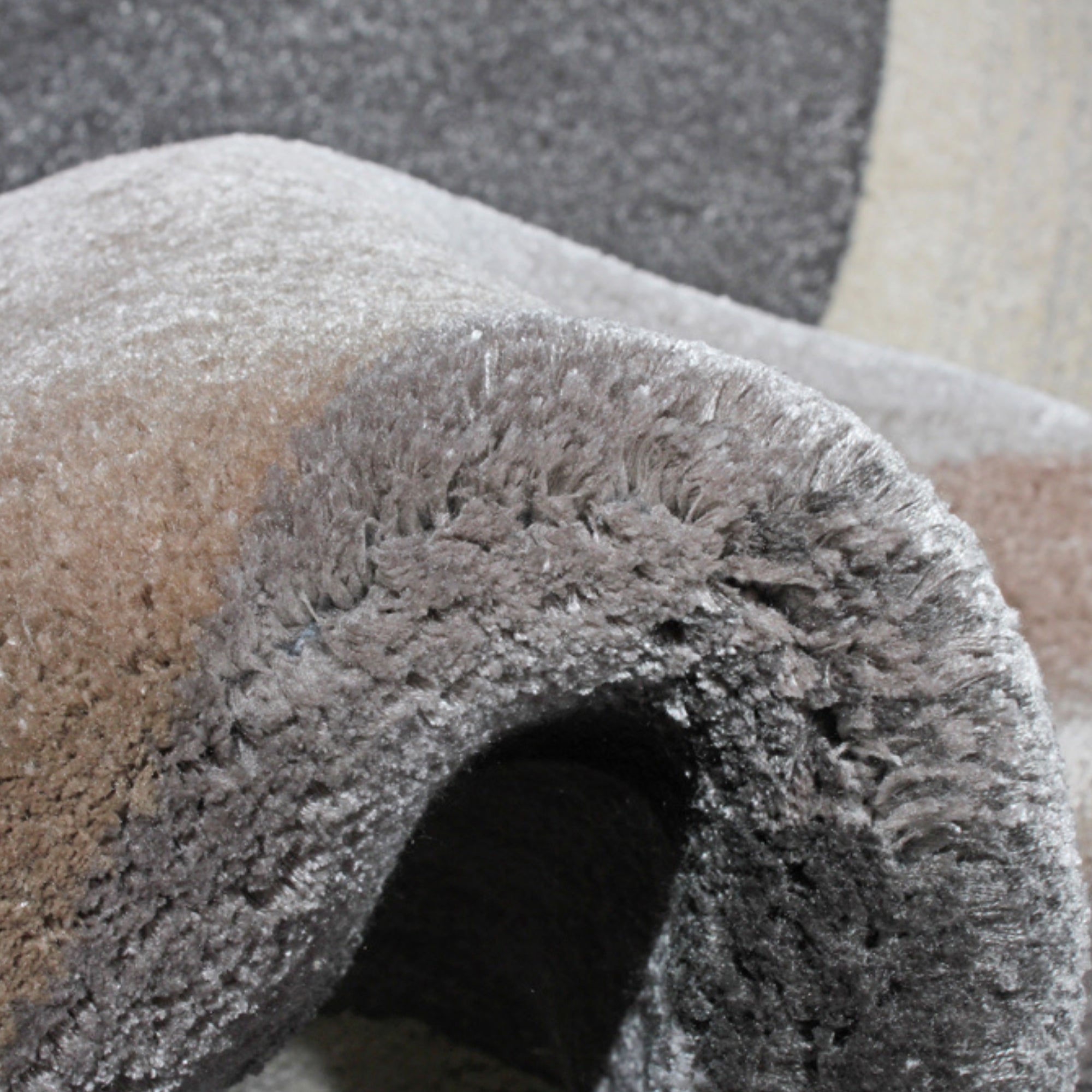 Handmade Wool Rug Tuft Weaving, Sustainable Contemporary Design Carpet, Brown, Black, Grey Circles, Irregular Shape, Custom Made On-Demand in Turkiye_ETUGENE_Circle-002-Y-Tuft