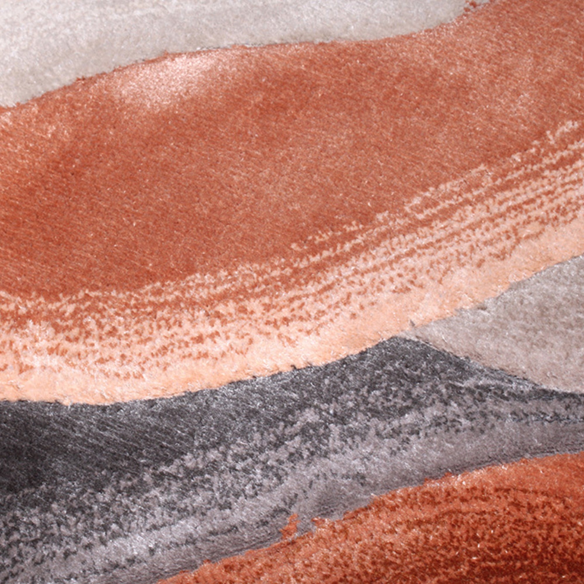 Handmade Wool Rug Tuft Weaving, Sustainable Contemporary Design Carpet, Coral Layered Round Shapes, Irregular Shape, Custom Made On-Demand in Turkiye_ETUGENE_Lava-001-GT-Details