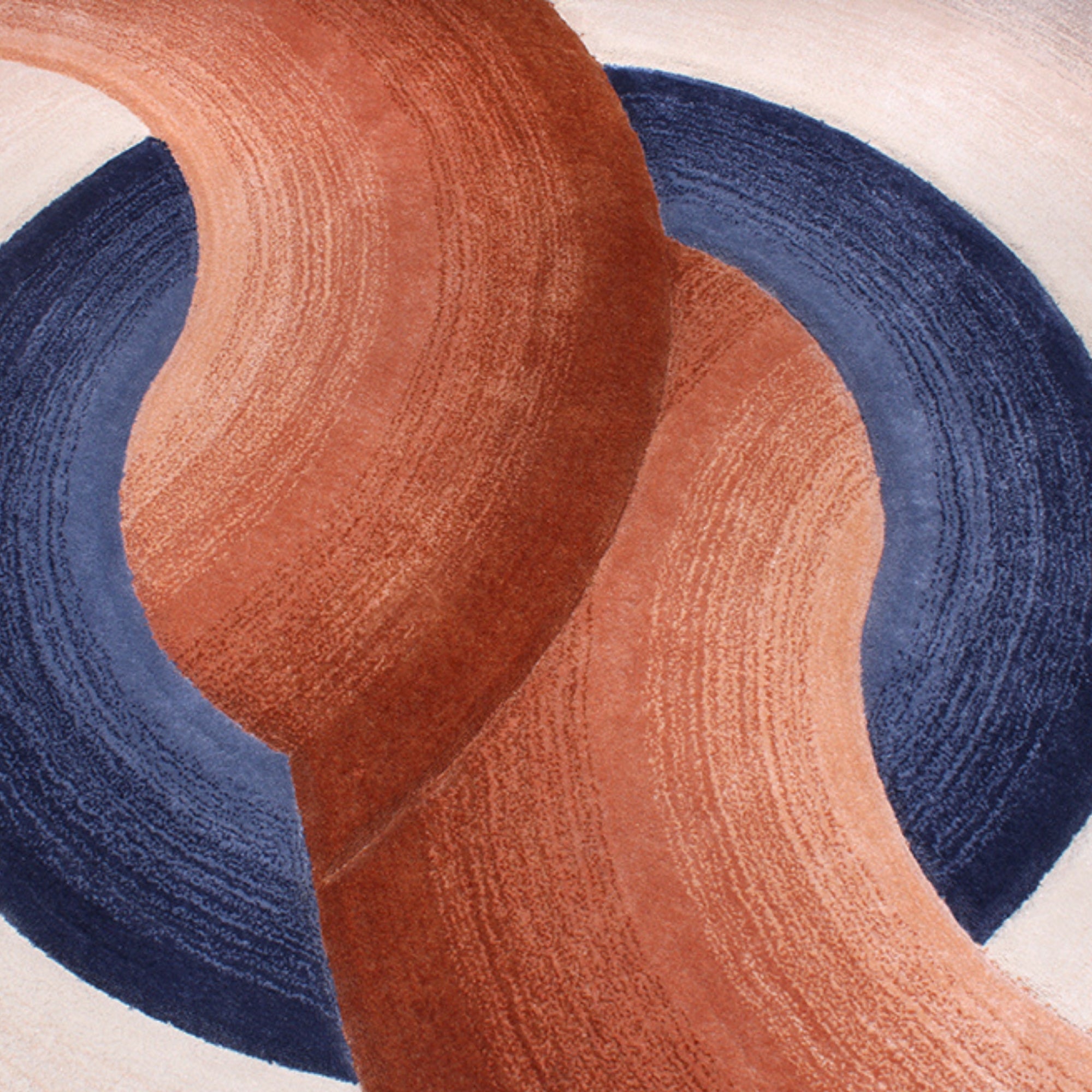 Handmade Wool Rug Tuft Weaving, Sustainable Contemporary Design Carpet, Four Bold Circles, Irregular Shape, Custom Made On-Demand in Turkiye_ETUGENE_Circle-008-VX-Motifs