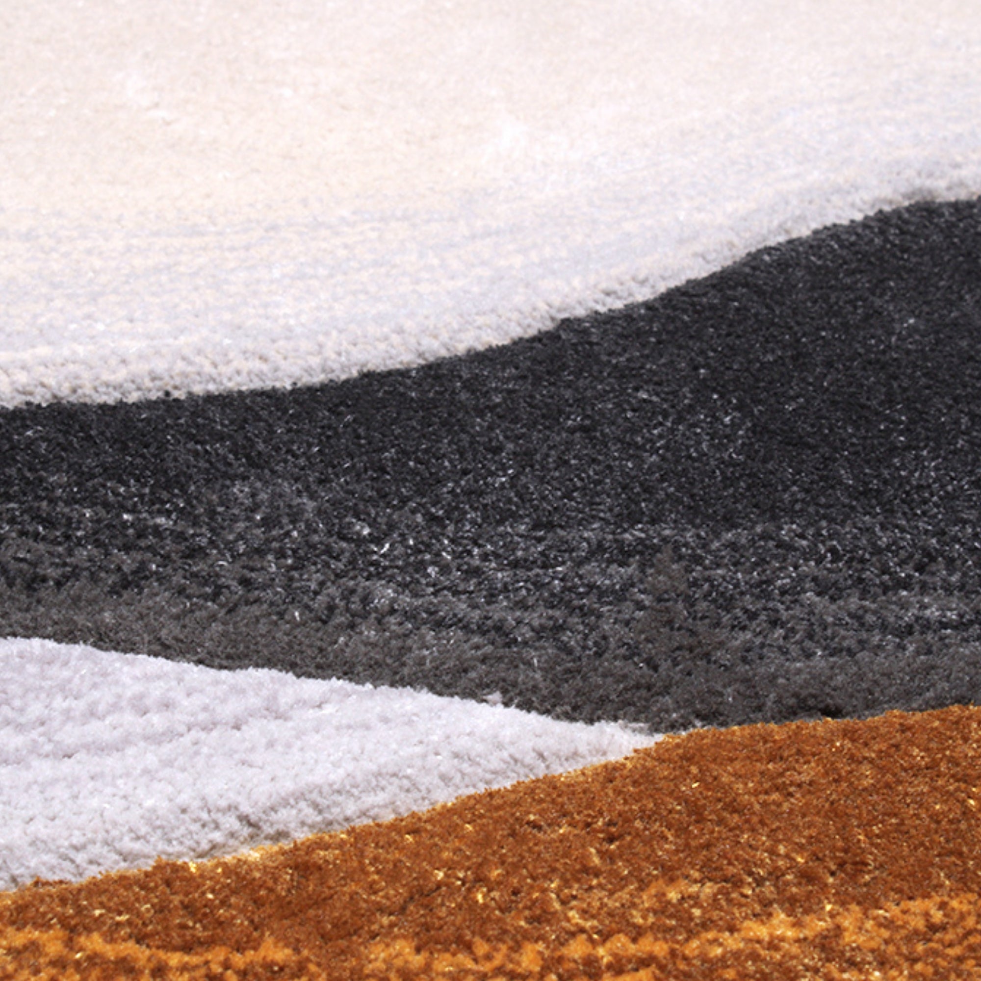 Handmade Wool Rug Tuft Weaving, Sustainable Contemporary Design Carpet, Layered Round Shapes, Irregular Shape, Custom Made On-Demand in Turkiye_ETUGENE_Lava-001-F-Details