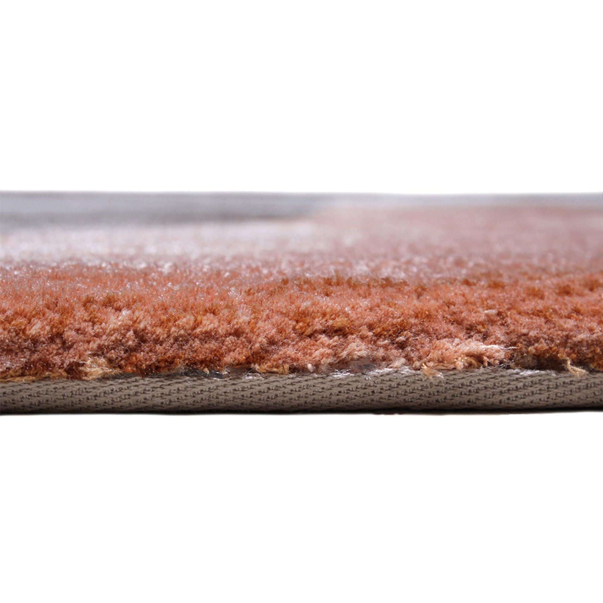 Handmade Wool Rug Tuft Weaving, Sustainable Contemporary Design Carpet, Salmon Orange Brown Beige Colors, Irregular Shape, Custom Made On-Demand in Turkiye_ETUGENE_Circle-005-NX-Height