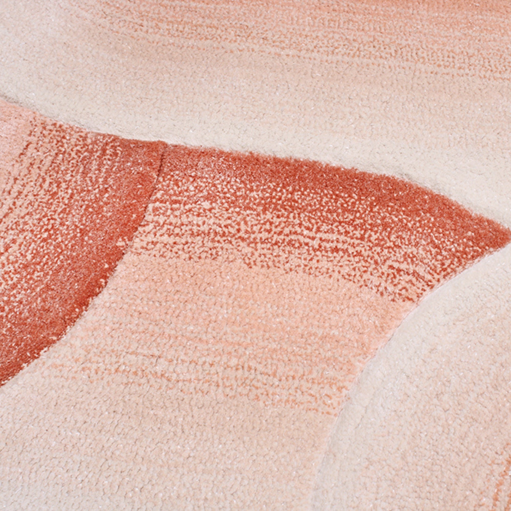 Handmade Wool Rug Tuft Weaving, Sustainable Contemporary Design Carpet, Salmon Rounded Shapes, Irregular Shape, Custom Made On-Demand in Turkiye_ETUGENE_Geo-007-D-Details