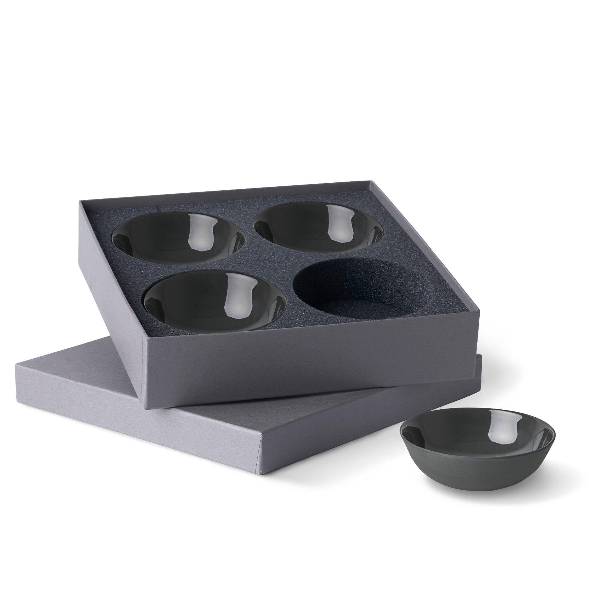 Round-Small-Bowl-Set-Of-4-Black-Porcelain-Handmade-ETUGENE