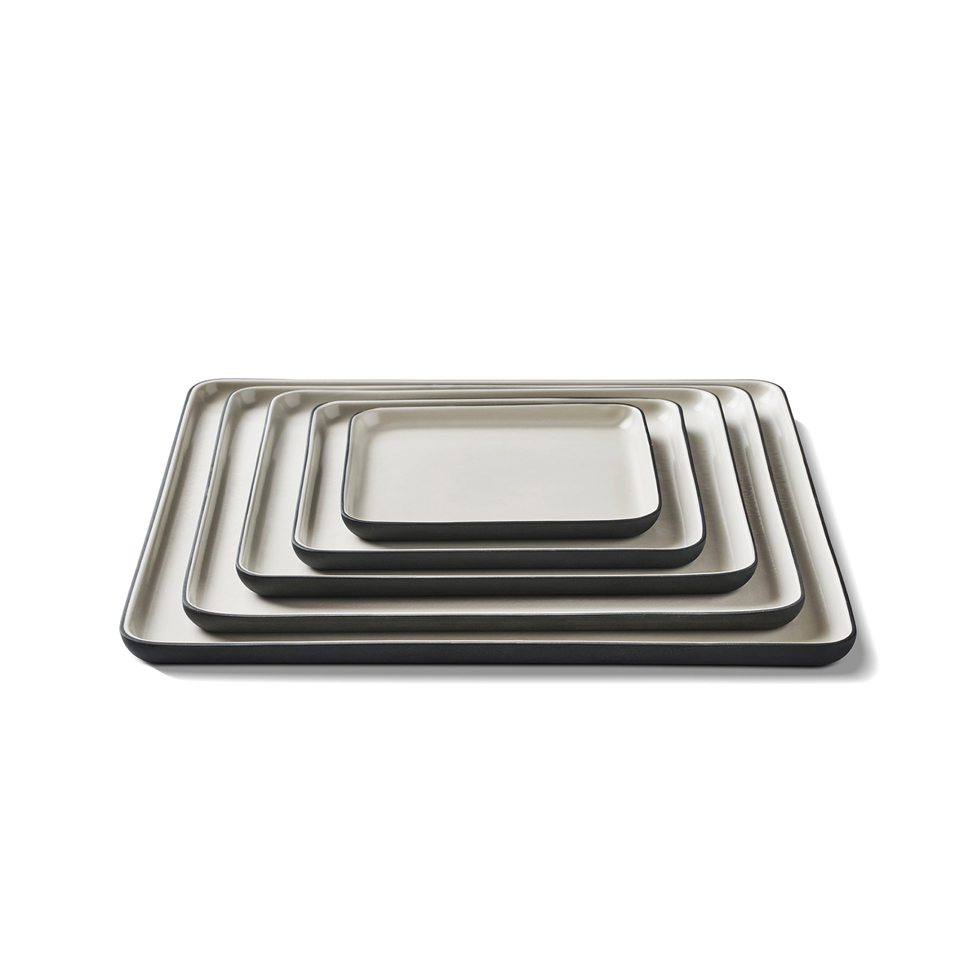 Square-Plate-Dinner-Set-5-Pieces-Black-Ivory-Porcelain-Handmade-View-ETUGENE