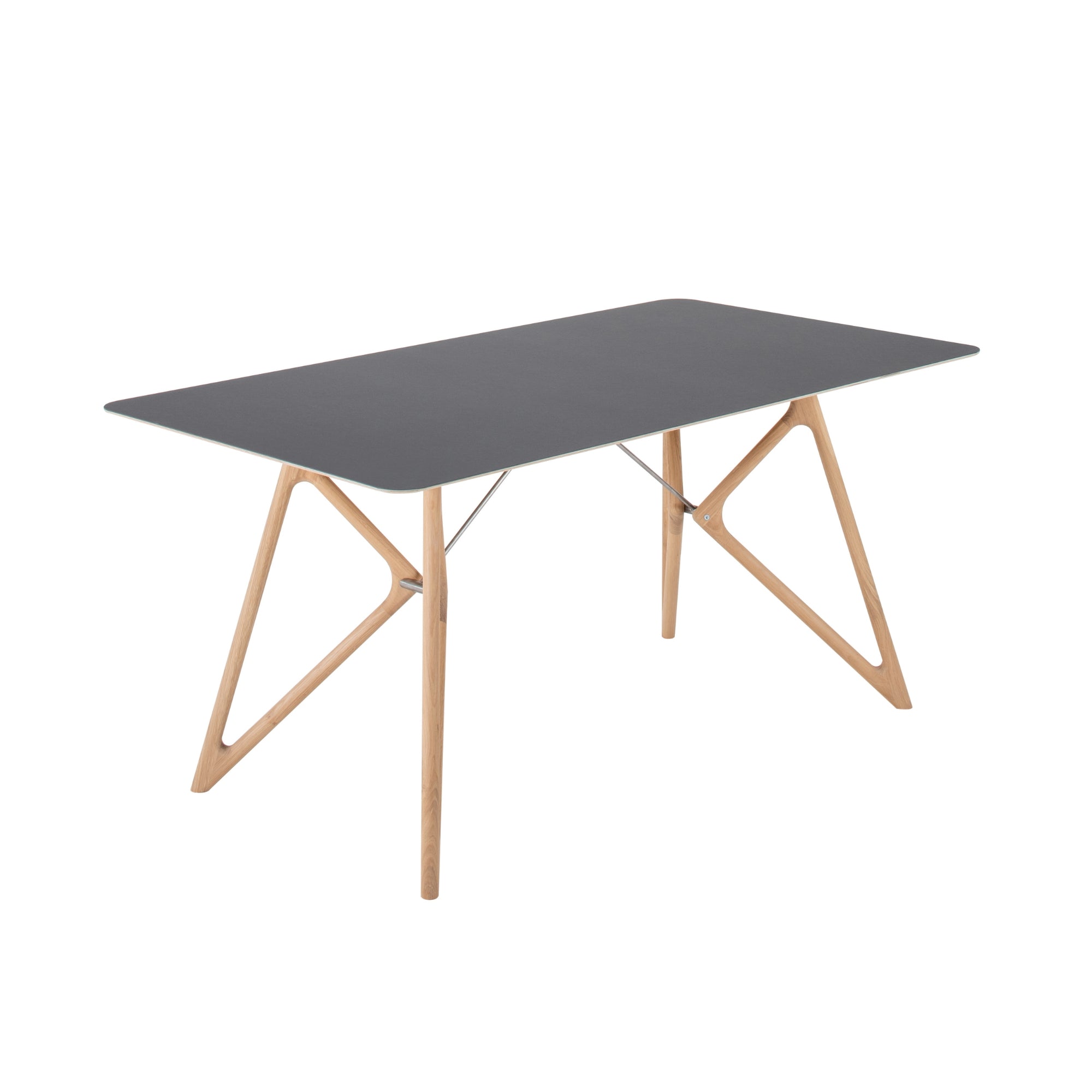 Tink-Dining-Table-Solid-Wood-Linoleum-Nero-160cm-ETUGENE