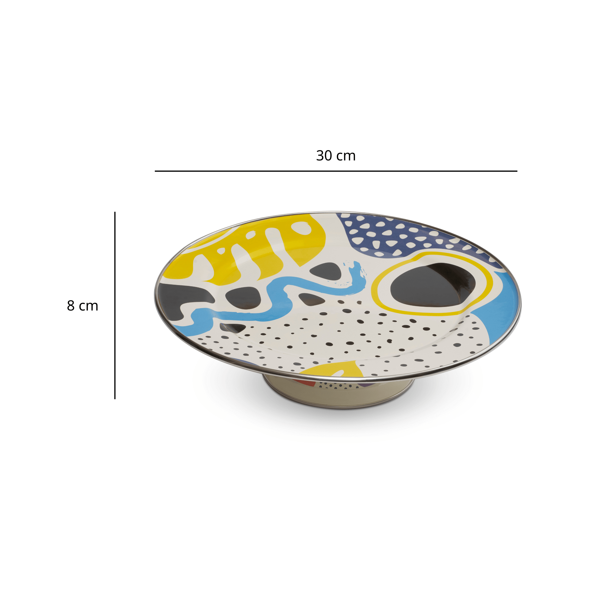 Art_Deco_Cake_Serving_Plate_Cake_Stand_Enameled_Steel_Handmade_Sustainable_30cm_Size_FB15300_ETUGENE