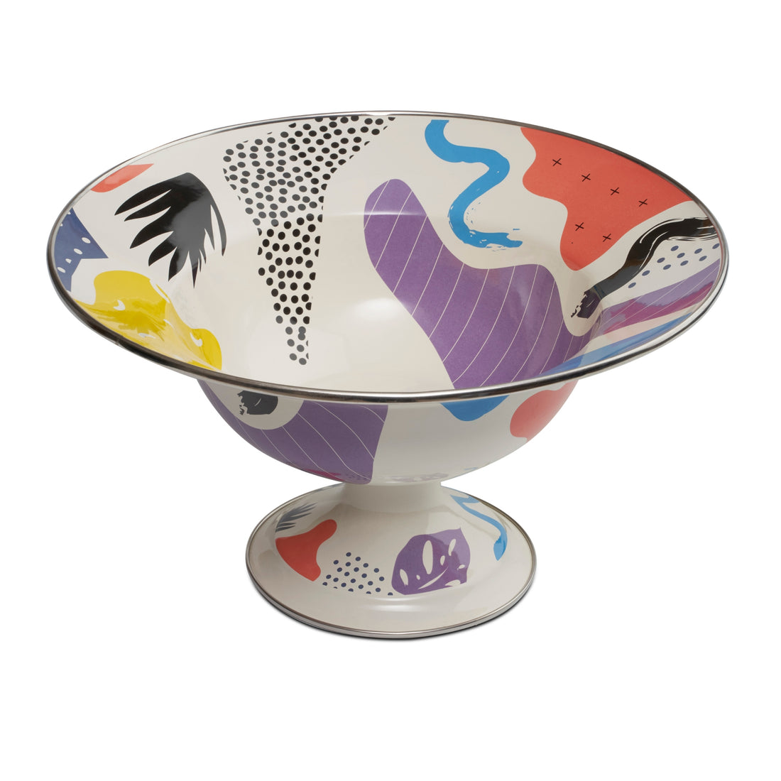 Art_Deco_Footed_Big_Fruit_Plate_Enameled_Steel_Handmade_Sustainable_30cm-FB15100-ETUGENE