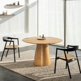Dining-Table-Mushroom-Wood-Round-Table-126cm-for-4-6Persons-Muna-Chairs-HomeFurniture-ETUGENE