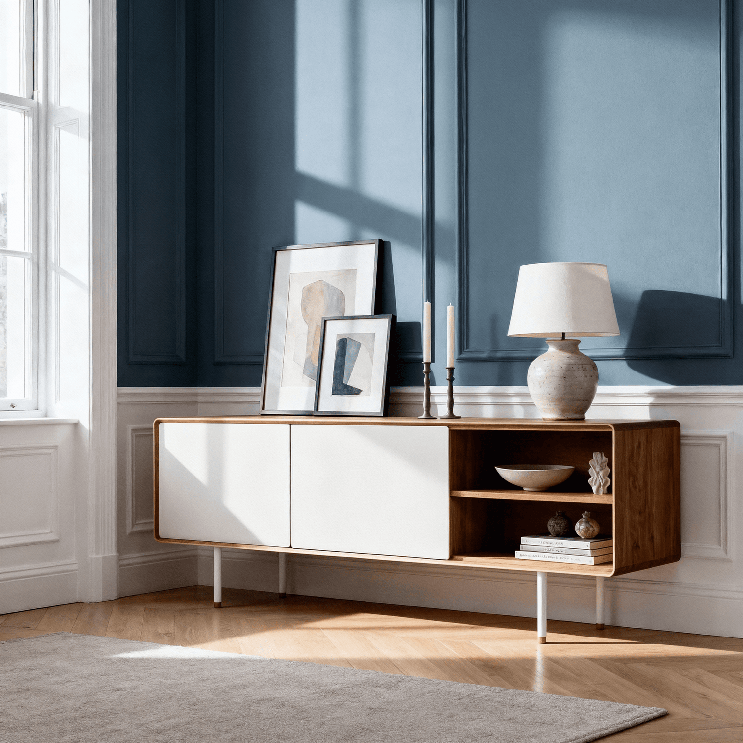 Fina-Sideboard-oak-natural-mushroom-180cm-lifestyle-HomeFurniture-ETUGENE
