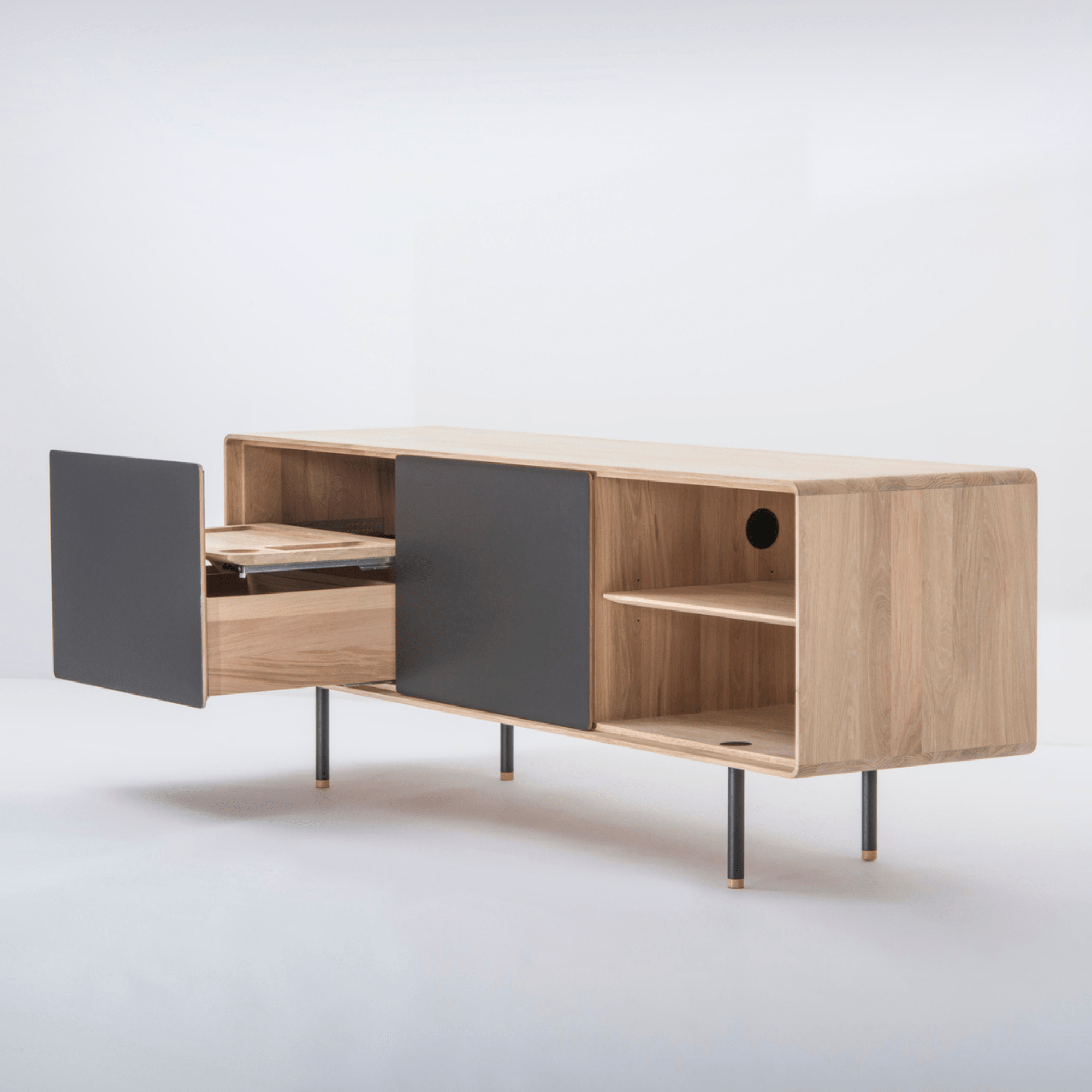 Fina-Sideboard-oak-natural-nero-180cm-side-HomeFurniture-ETUGENE
