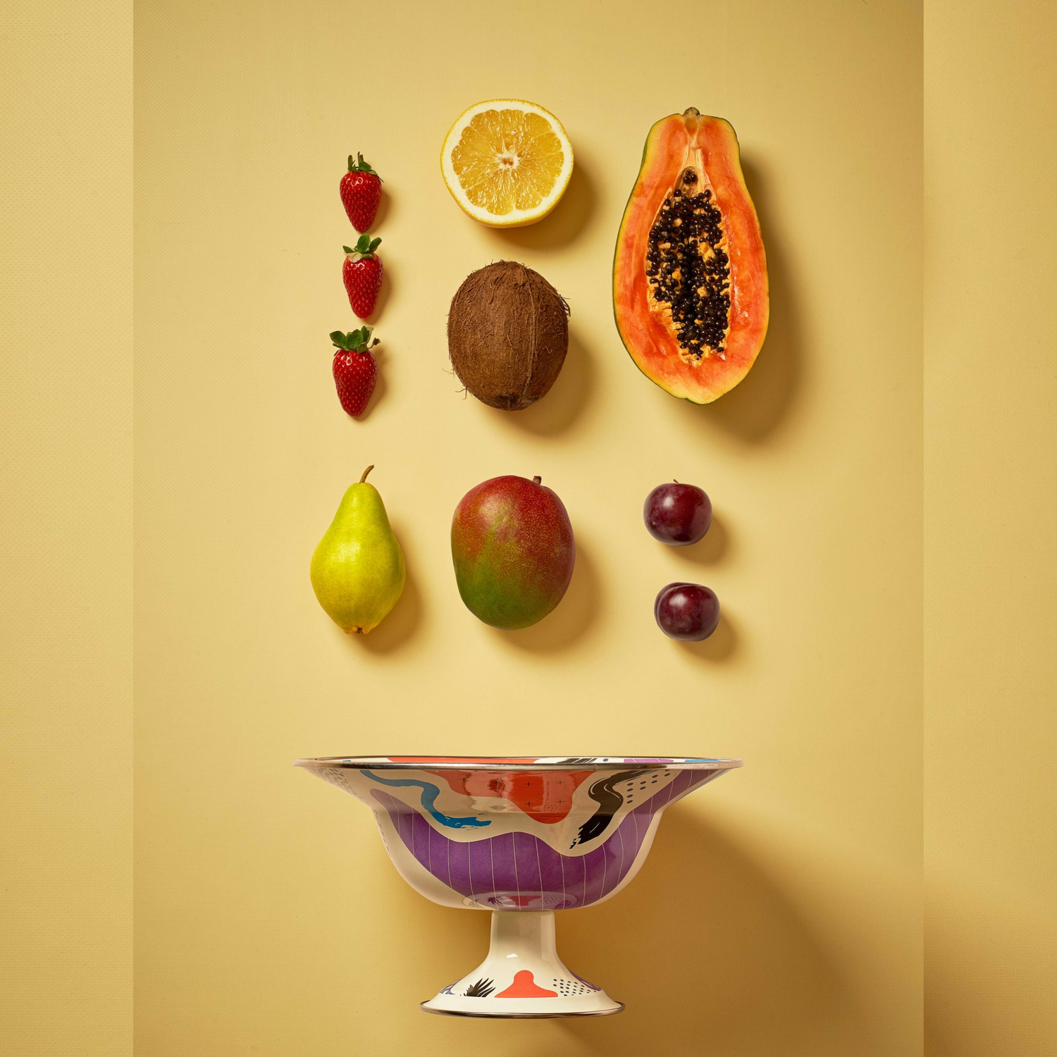 Footed Big Plate 30cm Enamel Handmade ETÜGEN