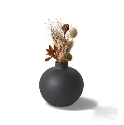 Handmade-Ball-Vase-Black-Porcelain-Sustainable-10cm-Contemporary-Flower-Vase-Home-Decoration-ETUGENE