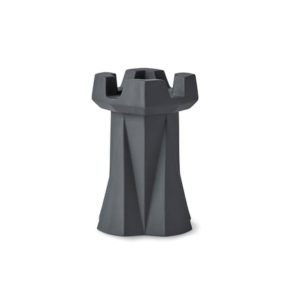 Handmade-Chess-Rook-Candle-Holder-Black-Porcelain-Sustainable-18cm-Candle-ETUGENE