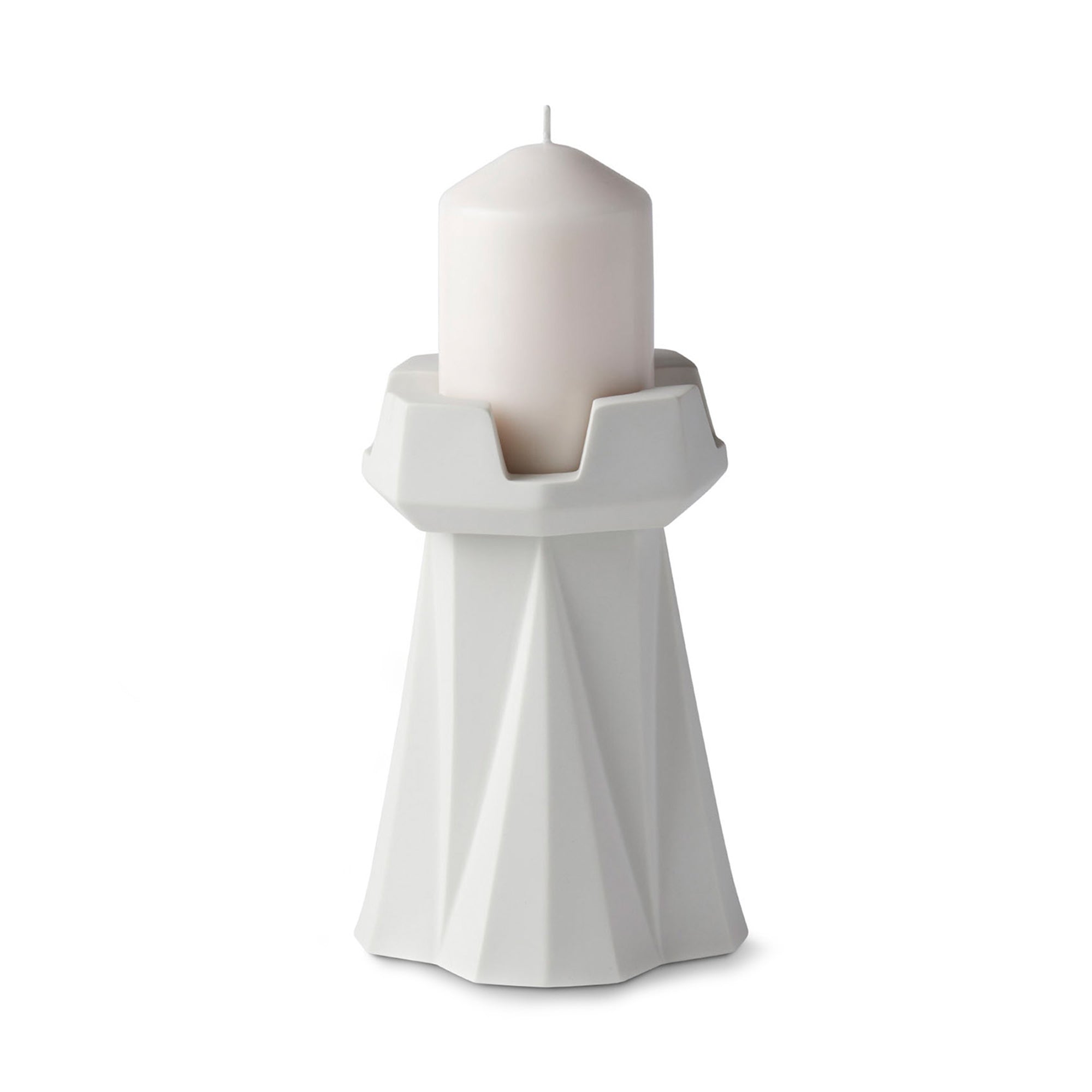 Handmade-Chess-Rook-Candle-Holder-Ivory-Porcelain-Sustainable-18cm-Candle-ETUGENE