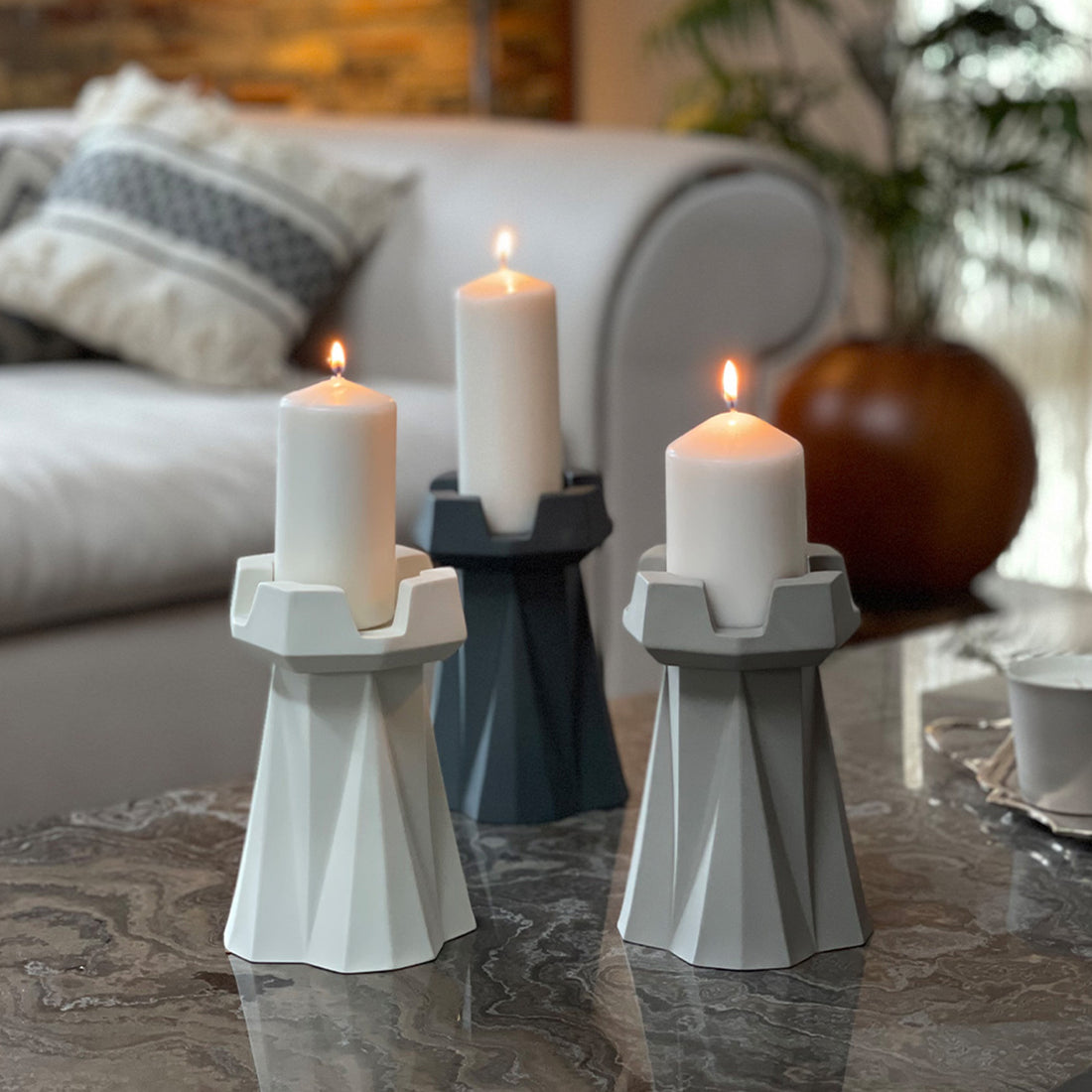 Handmade-Chess-Rook-Candle-Holder-Rock-Porcelain-Sustainable-18cm-Lifestyle-ETUGENE