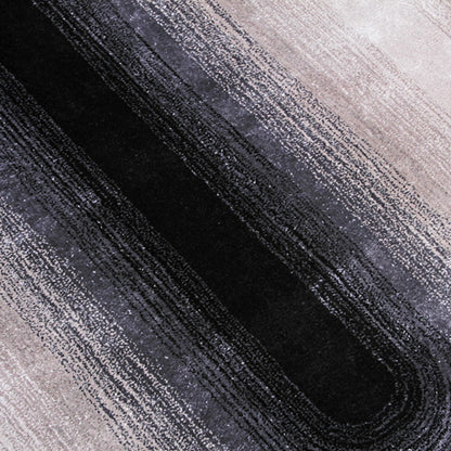 Handmade Wool Rug Tuft Weaving, Sustainable Contemporary Carpet, Back &amp; Grey Overlapping Oval Shapes, Irregular Shape, Custom Made On-Demand in Turkiye_ETUGENE_Geo-005-A-Motifs