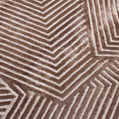 Handmade Wool Rug Tuft Weaving, Sustainable Contemporary Carpet, Beige &amp; Grey, Rectangular Shape, Custom Made On-Demand in Turkiye_ETUGENE_Trace-004-A-Beige-Design