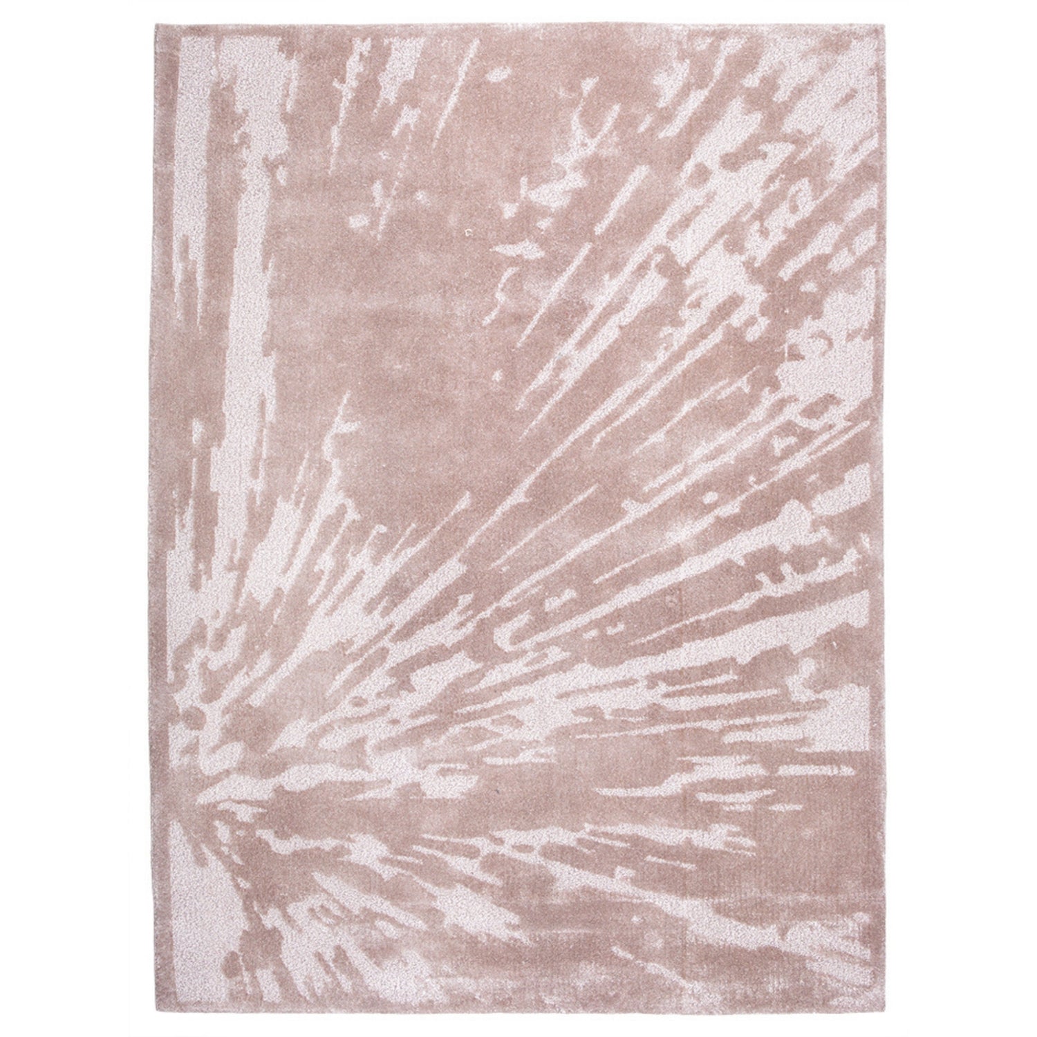 Handmade Wool Rug Tuft Weaving, Sustainable Contemporary Carpet, Beige Projection Design, Rectangular Shape, Custom Made On-Demand in Turkiye_ETUGENE_Tissues-004-Beige