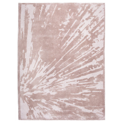 Handmade Wool Rug Tuft Weaving, Sustainable Contemporary Carpet, Beige Projection Design, Rectangular Shape, Custom Made On-Demand in Turkiye_ETUGENE_Tissues-004-Beige