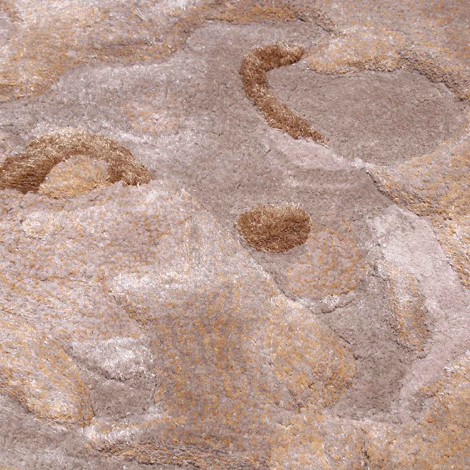 Handmade Wool Rug Tuft Weaving, Sustainable Contemporary Carpet, Beige Rock Shape, Irregular Shape, Custom Made On-Demand in Turkiye_ETUGENE_Rock-001-B-Motifs