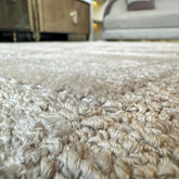 Handmade Wool Rug Tuft Weaving, Sustainable Contemporary Carpet, Beige Square Design, Rectangular Shape, Custom Made On-Demand in Turkiye_ETUGENE_Karre-001-D-D6-Zoom