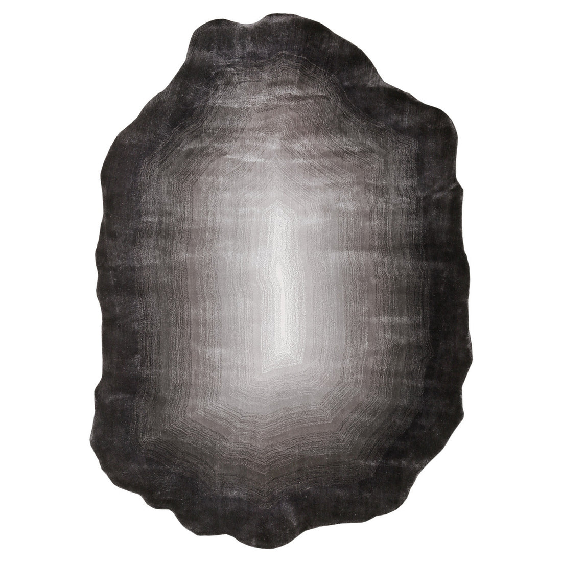 Handmade Wool Rug Tuft Weaving, Sustainable Contemporary Carpet, Black Gradient Design, Irregular Shape, Custom Made On-Demand in Turkiye_ETUGENE_Quartz-001-A