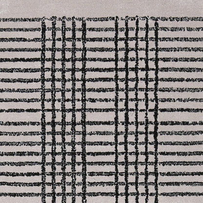 Handmade Wool Rug Tuft Weaving, Sustainable Contemporary Carpet, Black Lines, Irregular Shape, Custom Made On-Demand in Turkiye_ETUGENE_Karre-002-K-D-7-Motifs