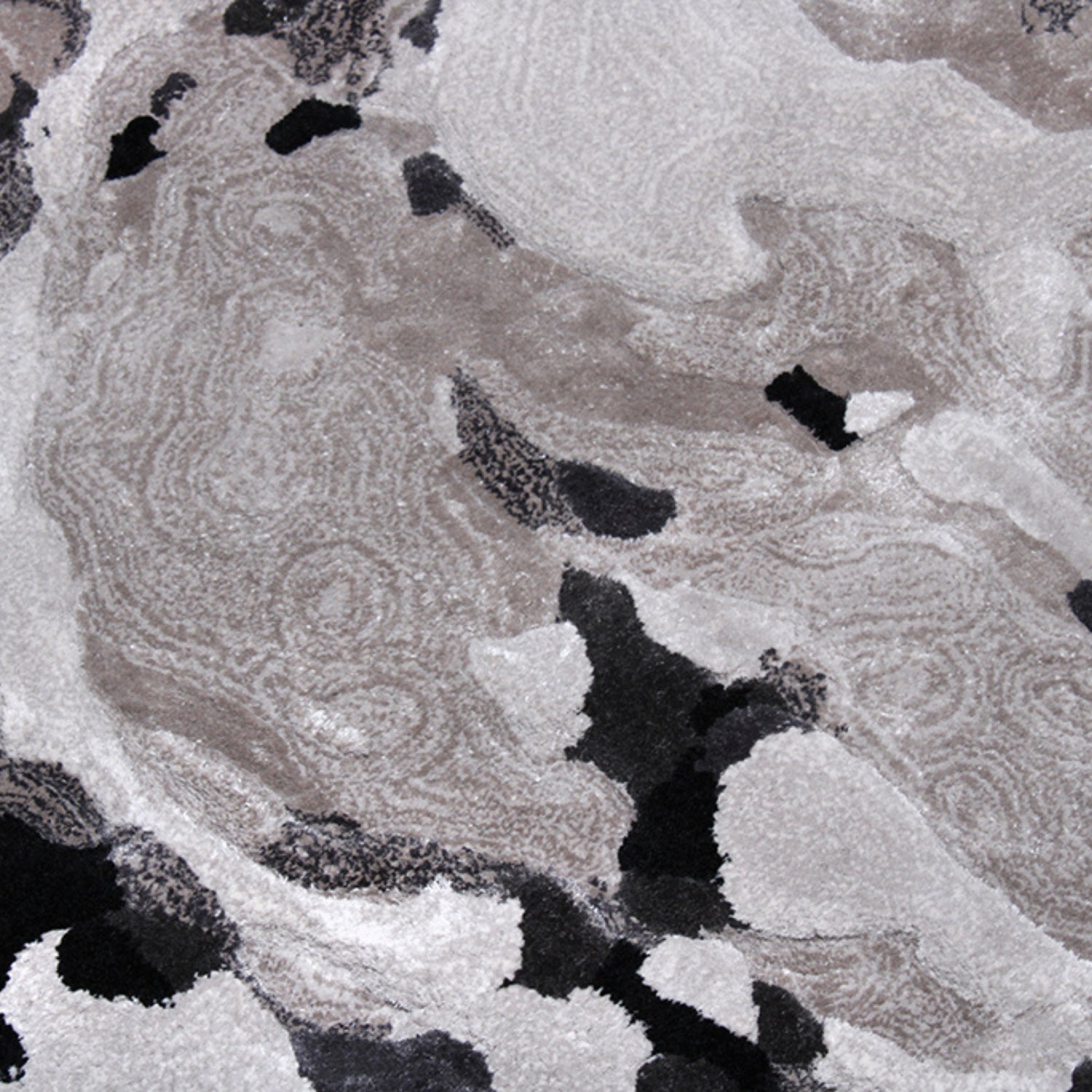 Handmade Wool Rug Tuft Weaving, Sustainable Contemporary Carpet, Black Rock Shape, Irregular Shape, Custom Made On-Demand in Turkiye_ETUGENE_Rock-001-A-Design