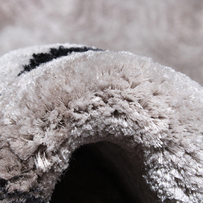 Handmade Wool Rug Tuft Weaving, Sustainable Contemporary Carpet, Black Rock Shape, Irregular Shape, Custom Made On-Demand in Turkiye_ETUGENE_Rock-001-A-Tuft